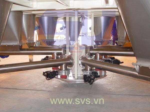 Cân định lượng phối trộn MSWS01 - 01 phễu cân, định lượng tuần tự từng thành phần nguyên liệu cần phối trộn
