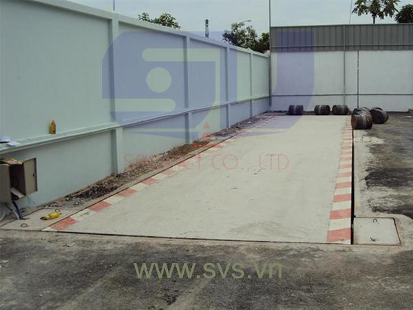 Cân ô tô cân xe tải bàn cân nửa thép nửa bê tông kiểu cân nửa nổi TS09