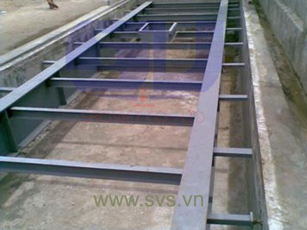 Cân ô tô cân xe tải bàn cân nửa thép nửa bê tông kiểu cân chìm WB06