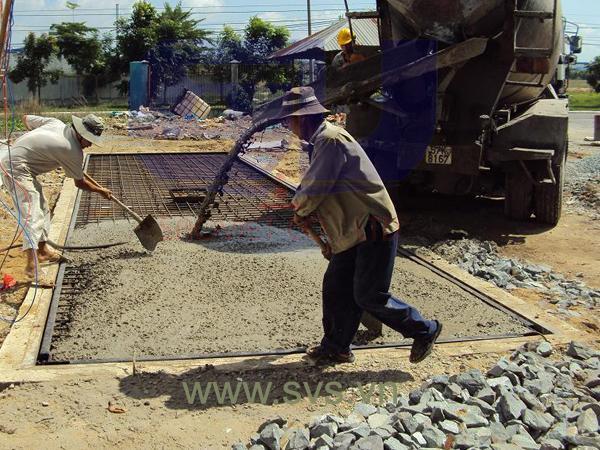 Cân ô tô cân xe tải bàn cân nửa thép nửa bê tông kiểu cân chìm WB06