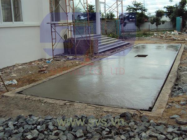 Cân ô tô cân xe tải bàn cân nửa thép nửa bê tông kiểu cân chìm WB06